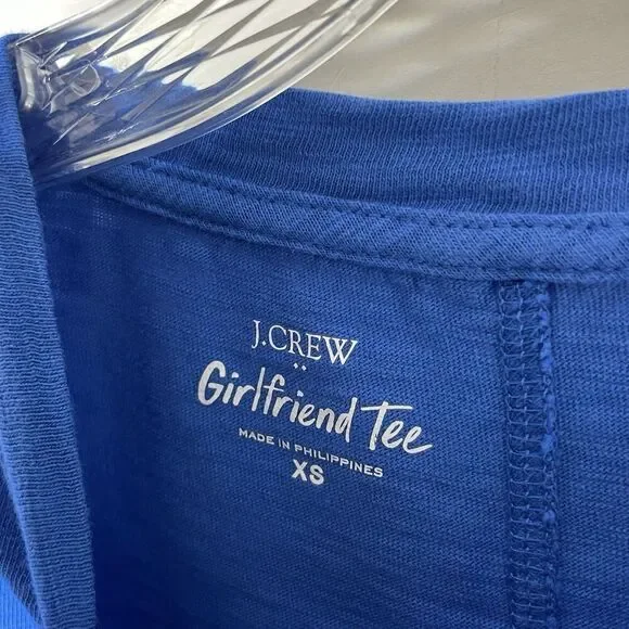 J.CREW Girlfriend Tee Women XS Blue T-Shirt NEW 100% Cotton AJ089 - Picture 10 of 14